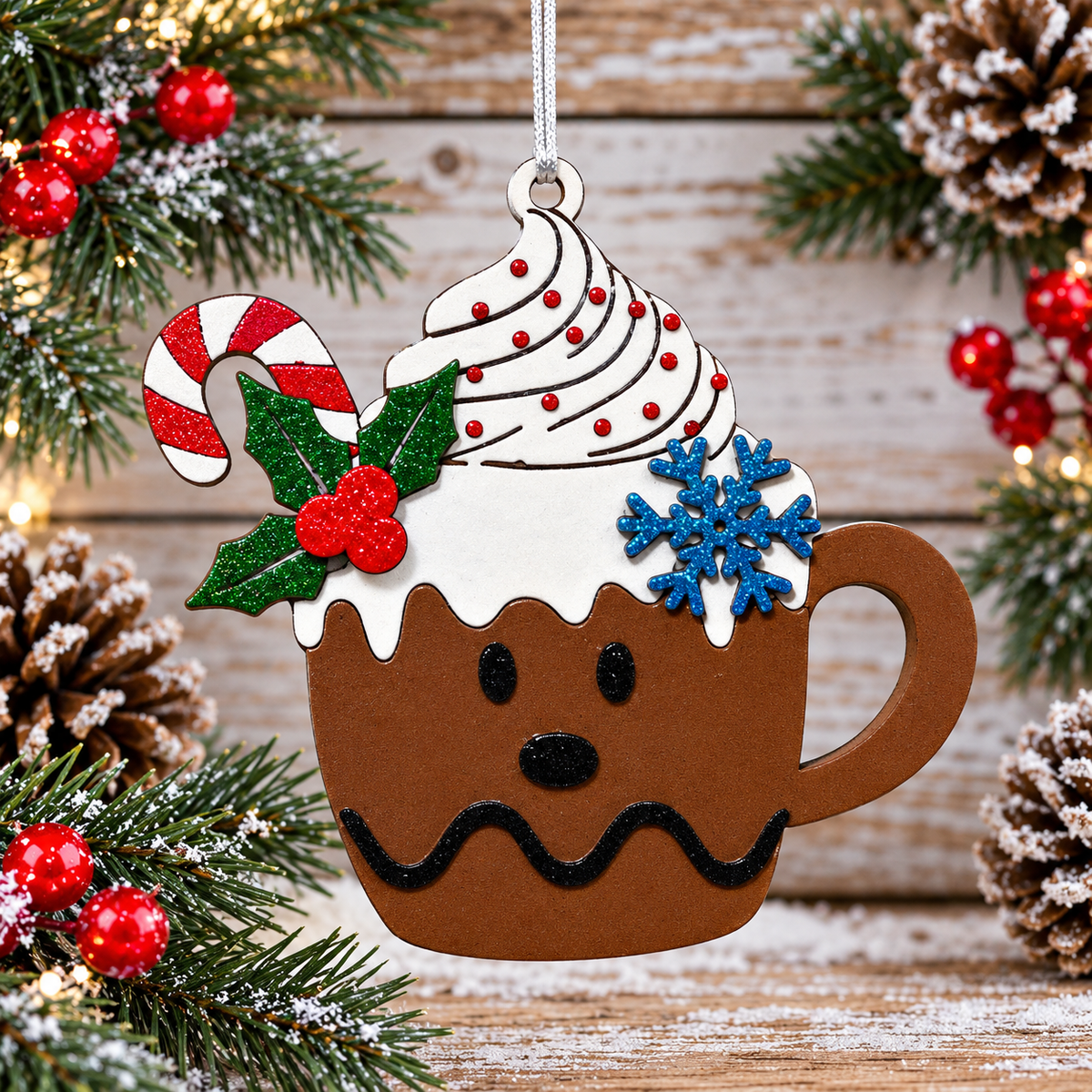 Gingerbread Hot Cocoa Mug Christmas Ornament!