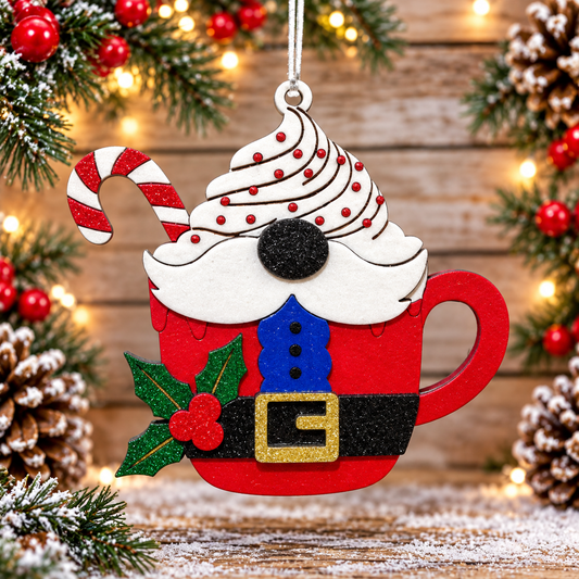 🎄 Santa Hot Cocoa Mug Christmas Ornament