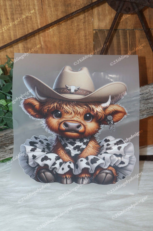 Baby Highland Cow Beige  Cow Print Tutu 1