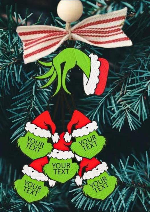 Personalized Grinch Christmas Ornaments
