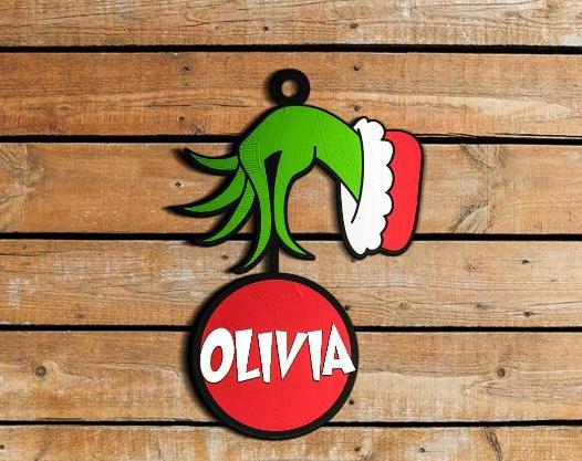 🎄 Personalized Grinch Christmas Ornament