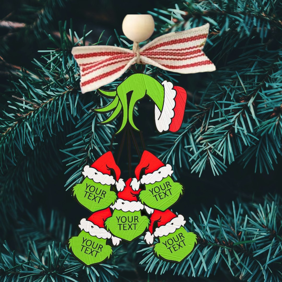 Custom Christmas Grinch Ornament